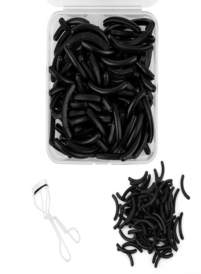 Fukaisu 100pcs Eyelash Curler Refills for Tweezerman, Rubber Lash Curler Replacement Pads for Enhanced Curl & Comfort (Black) - Image 1